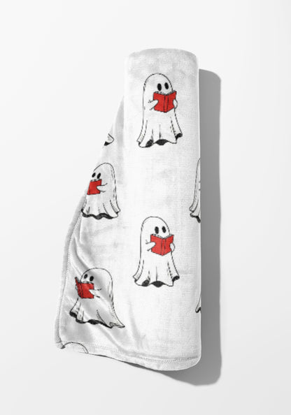 Cute Ghosts with Red Scarves Cozy Blanket