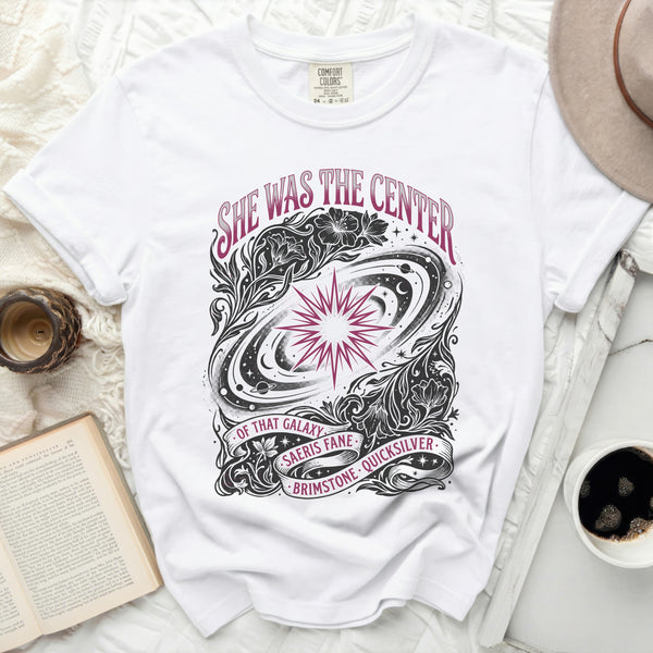 She Was The Center Tee in White