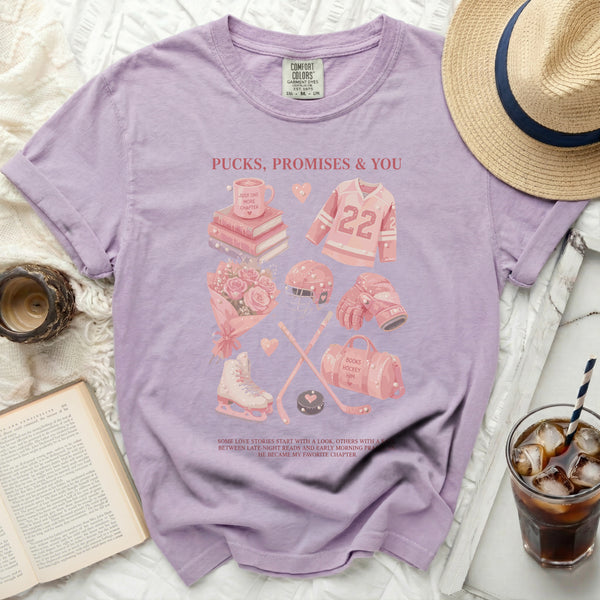 Pucks & Promises Love Story Tee in Orchid