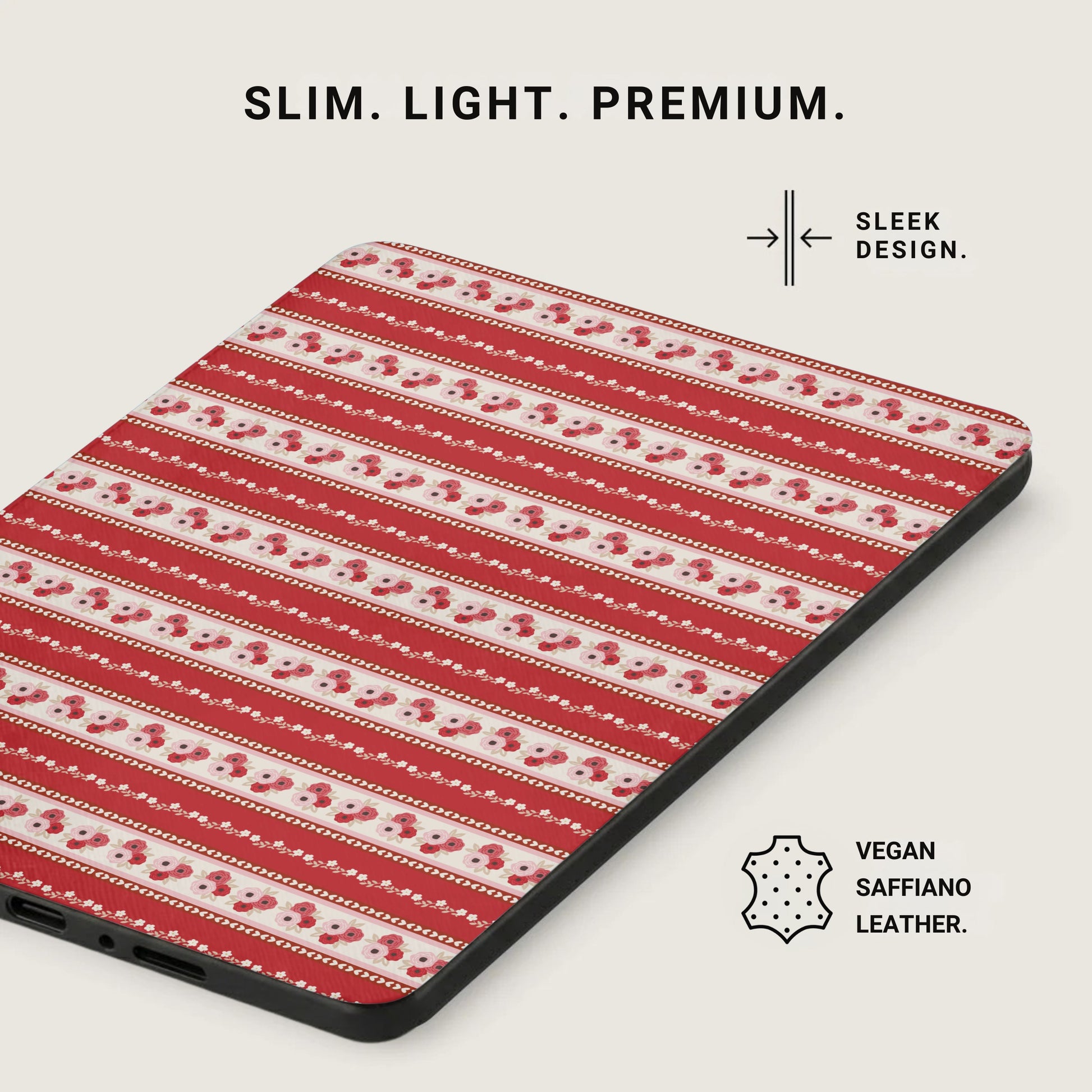 Sleek Design Cherry Striped Pattern Tablet Case