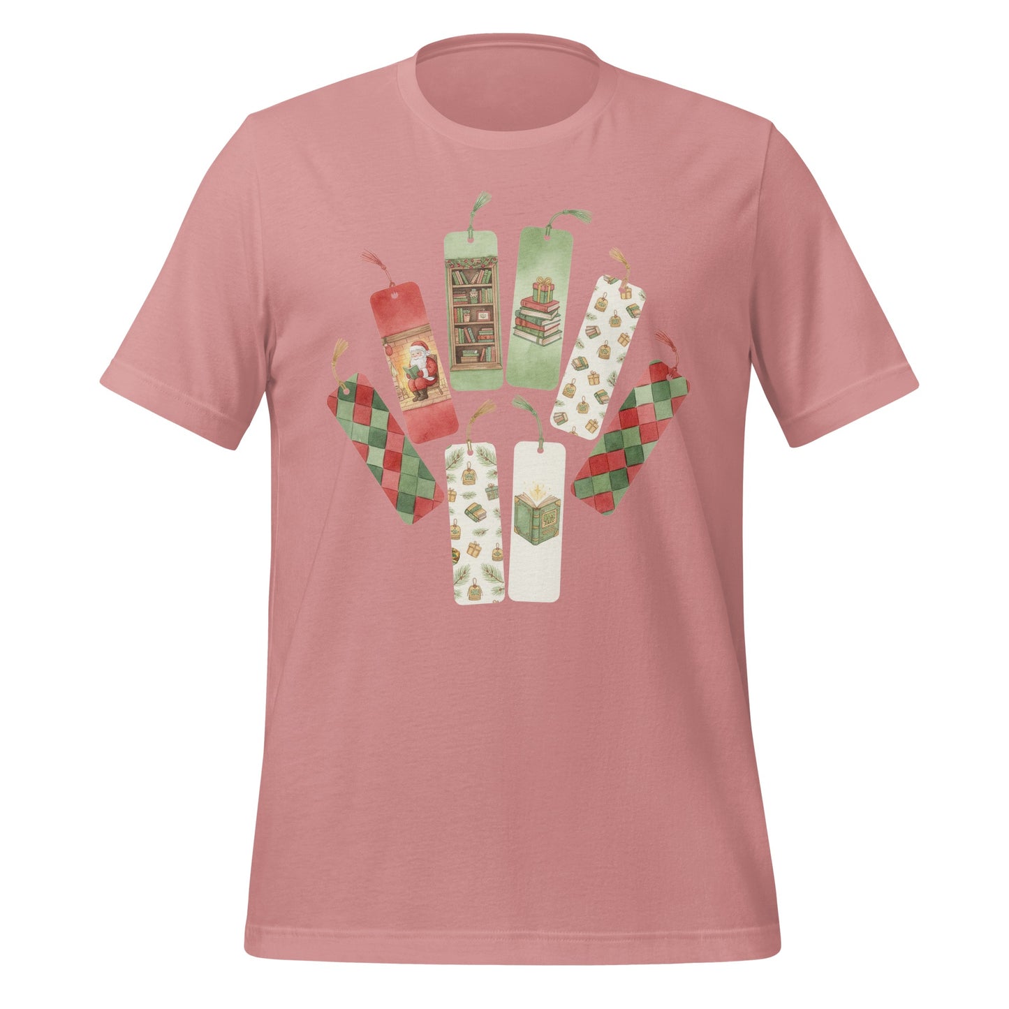 Festive Bookshelf and Presents Graphic T-Shirt