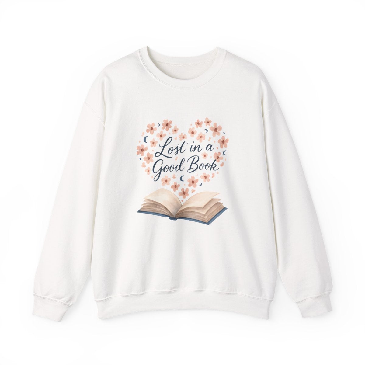Cozy Sweatshirt with Lost in a Good Book Graphic