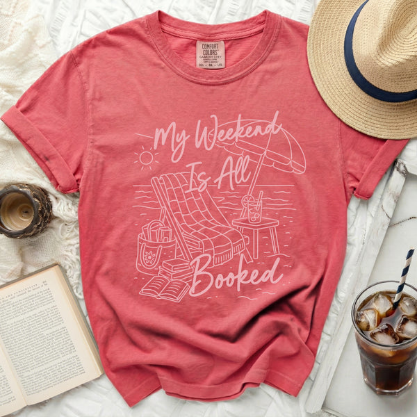 My Weekend Is All Booked Quiet Retreat Tee in Watermelon