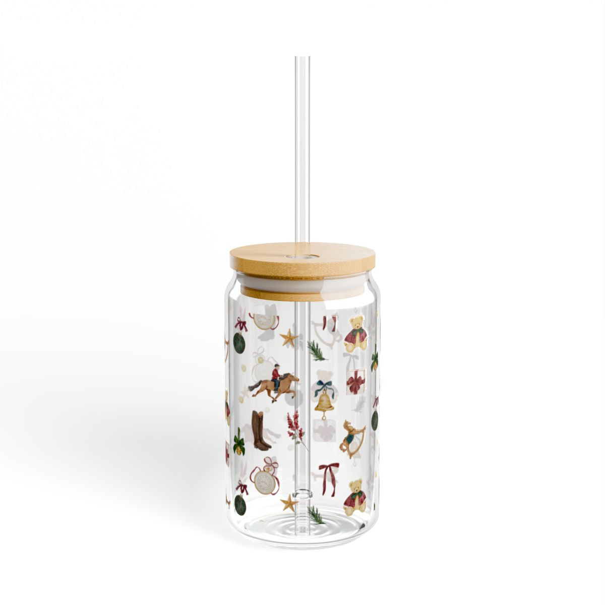 Festive Holiday Patterned Tumbler with Straw Product