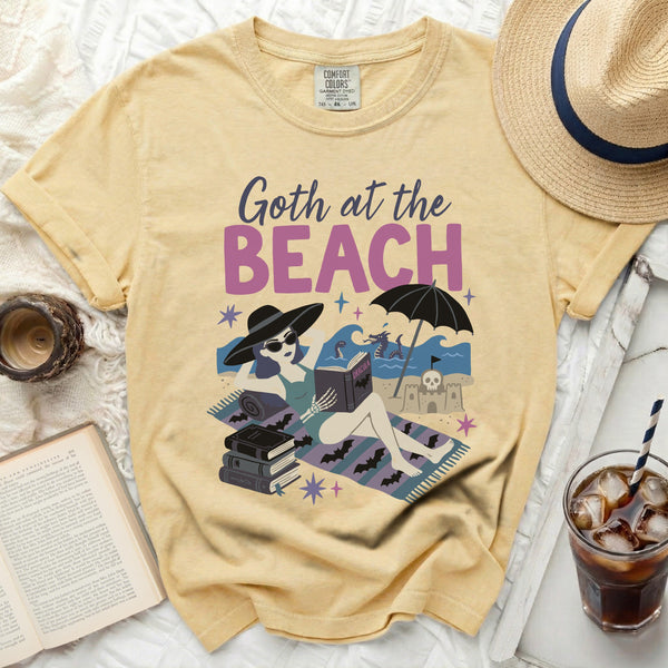 Goth at the Beach Shadows and Sunbeams Tee in Butter