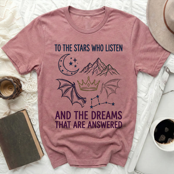 WHO LISTEN Tee in Heather Mauve