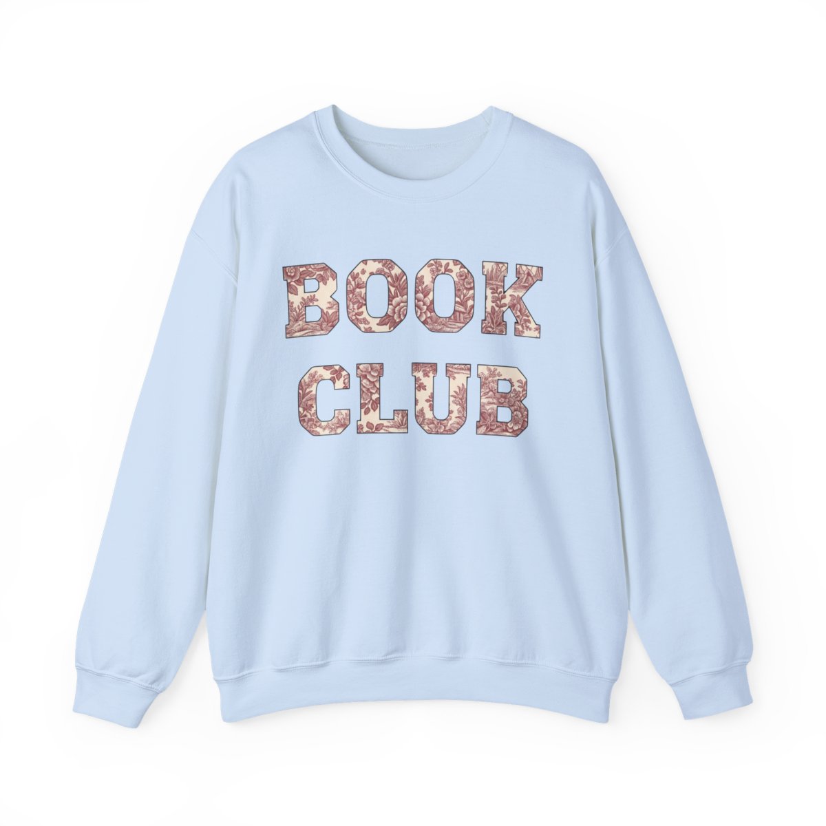 Cozy Blue Crewneck with Book Club Design
