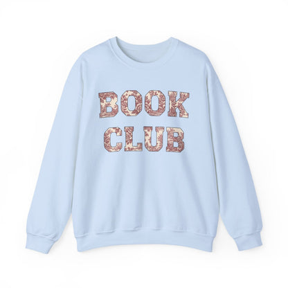 Cozy Blue Crewneck with Book Club Design