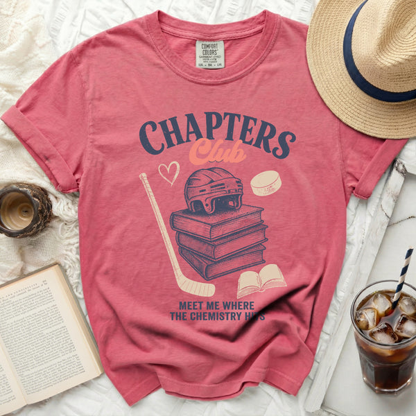 Chapters Club Vintage Hockey Tee in Crunchberry