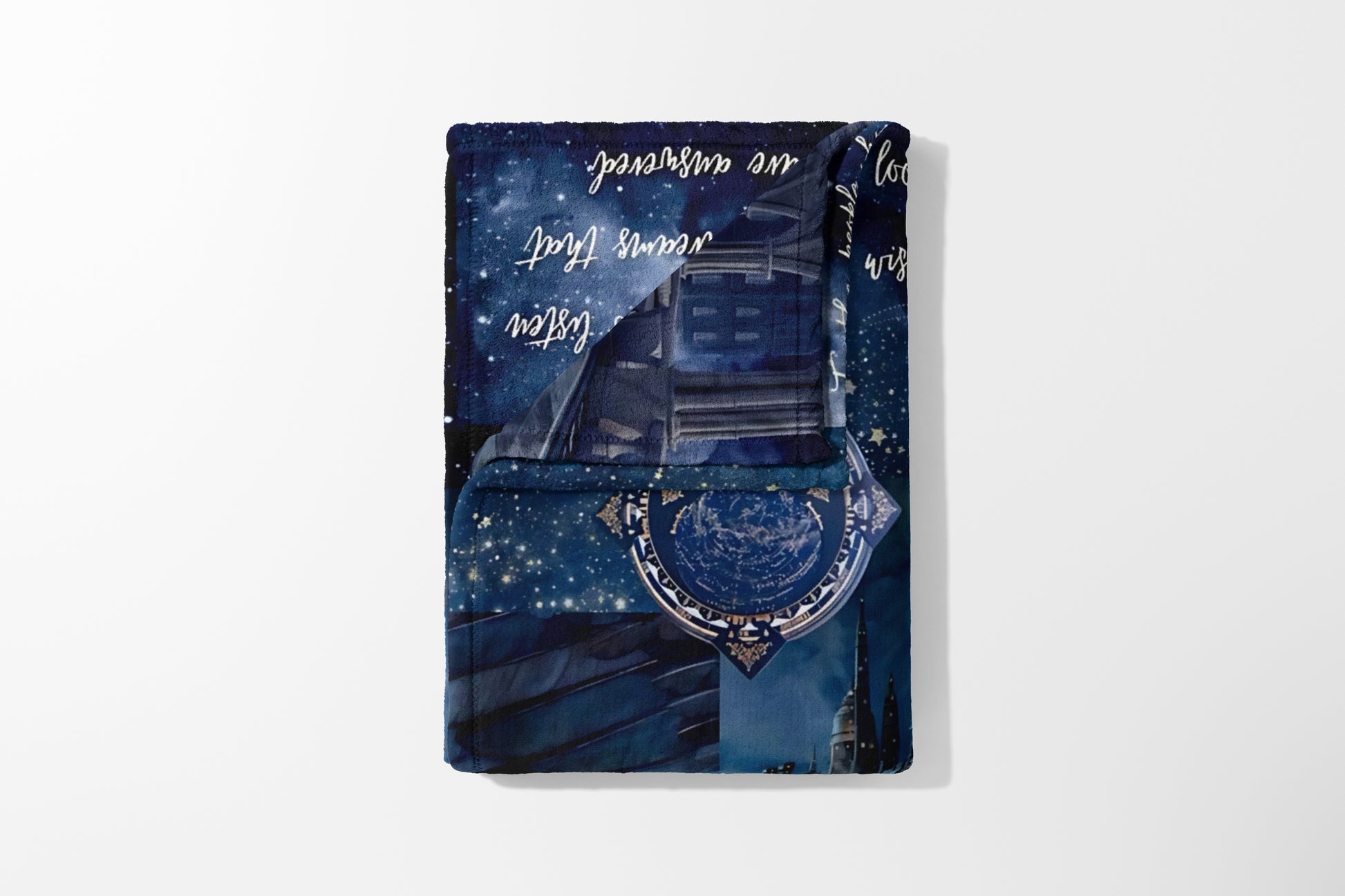 Cozy Blue Space Theme with Stars and Nebula Blanket