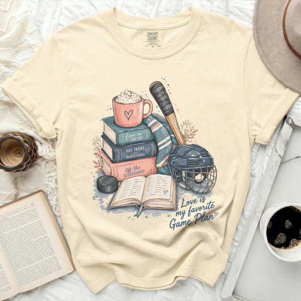 Love Is My Game Plan Hockey Tee in Ivory