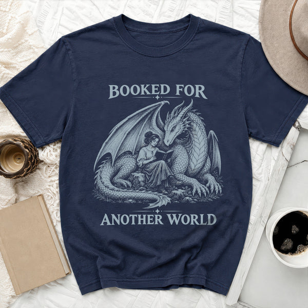 Booked For Another World Tee in True Navy