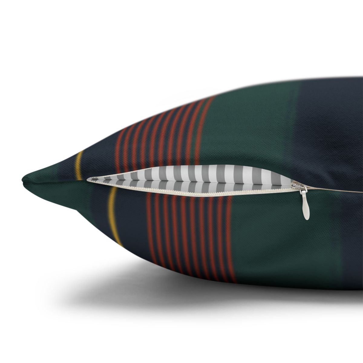 Striped Green and Red Accent Home Decor Pillow