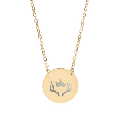 Elegant Gold Necklace with Antler Crown Design