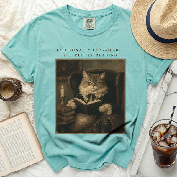 Unavailable Reader Cat Tee in Island Reef