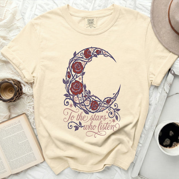 Midnight Rose Moon Tee in Ivory