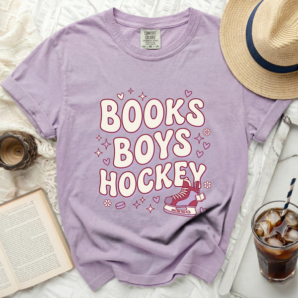 Books Boys Hockey Tee in Orchid