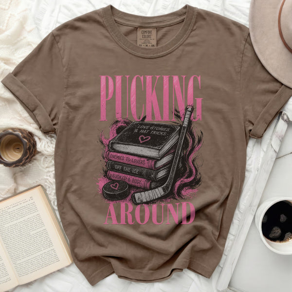 Pucking Around Romance Tee in Espresso