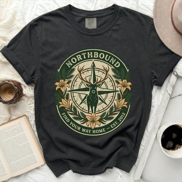 Northbound Deer Tee in Black