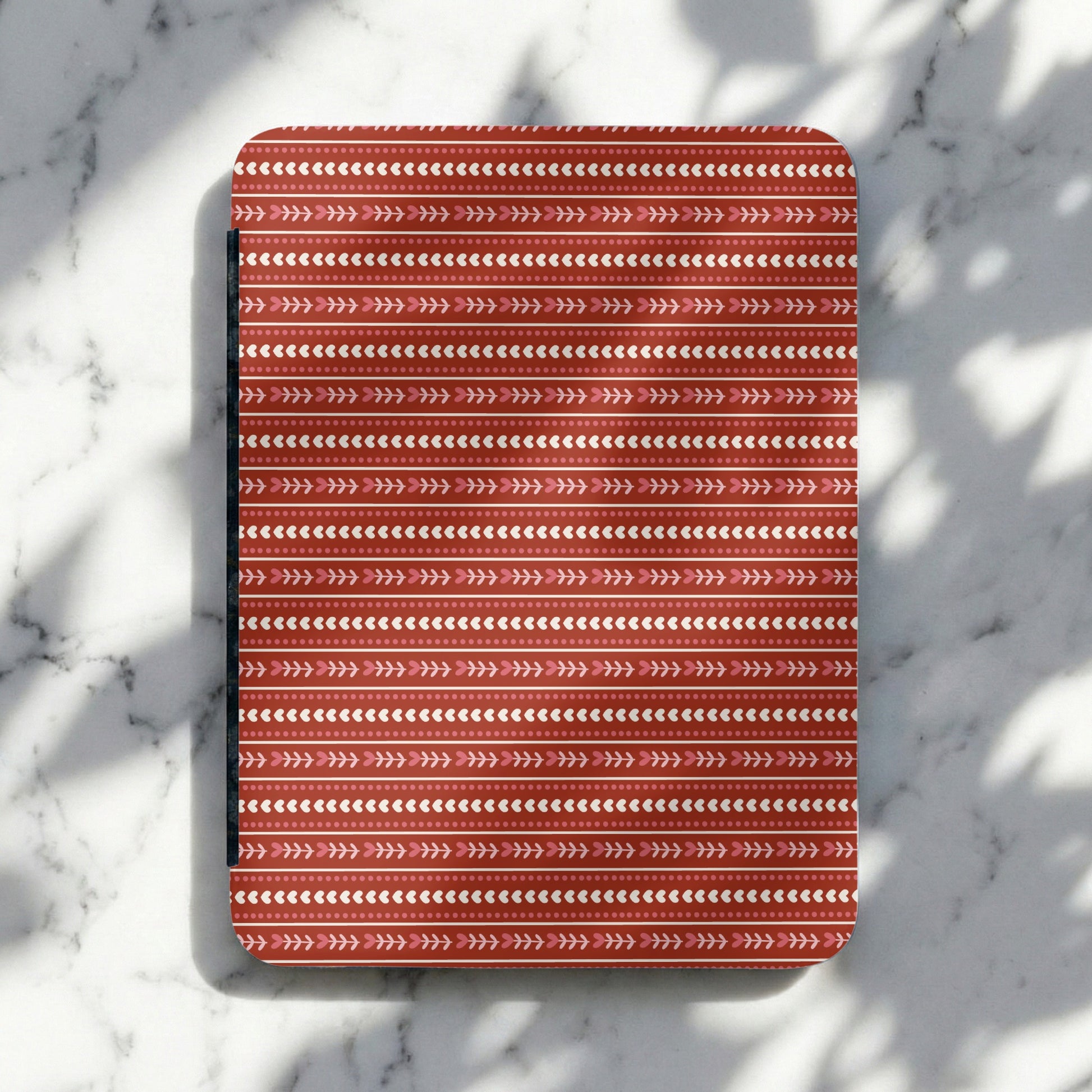 Red and White Striped Pattern Mouse Pad