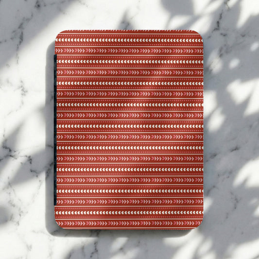 Red and White Striped Pattern Mouse Pad