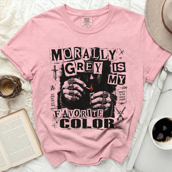 Morally Grey Aesthetic Tee in Blossom