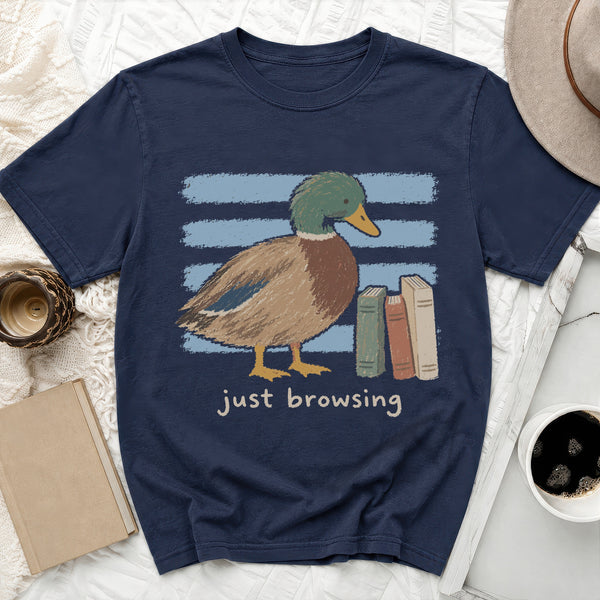 Just Browsing Duck Tee in True Navy