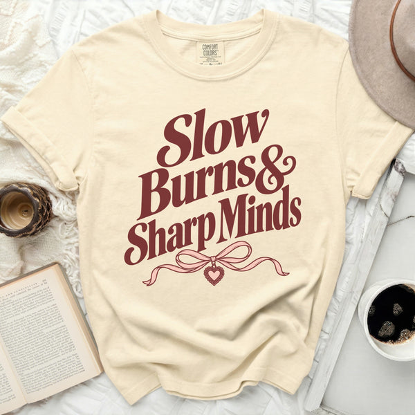 Slow Burns Sharp Minds Tee in Ivory
