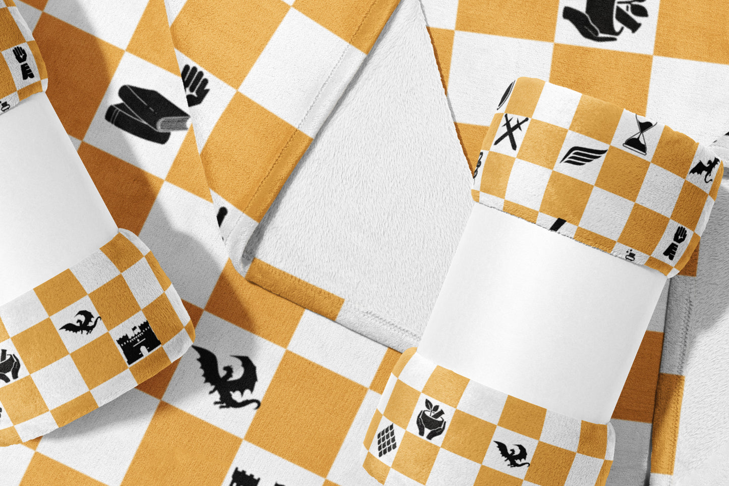 Chic Yellow White Chess Pattern Pillow Cover