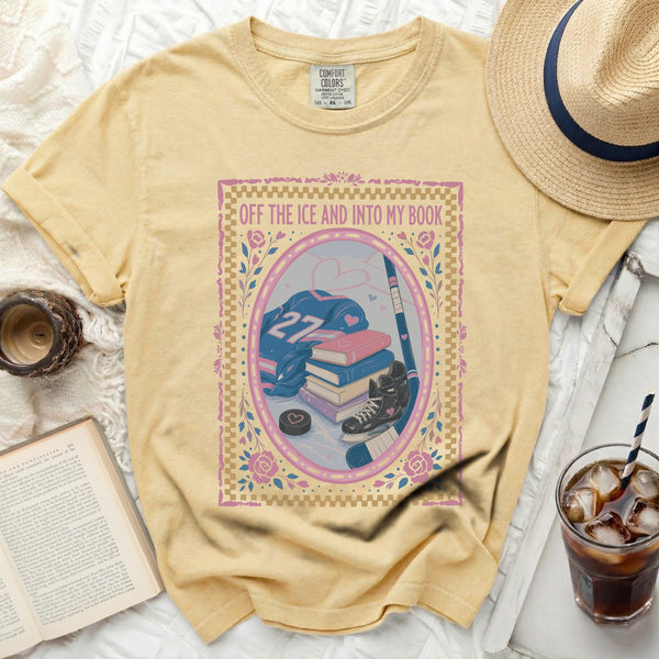 Off the Ice & Into My Book Tee in Butter