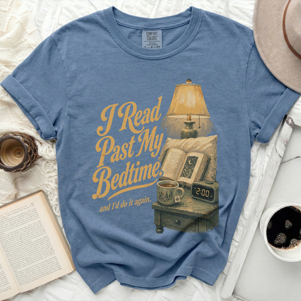I Read Past My Bedtime Tee in Blue Jean