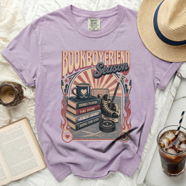 Bookboyfriend Season Hockey Tee in Orchid