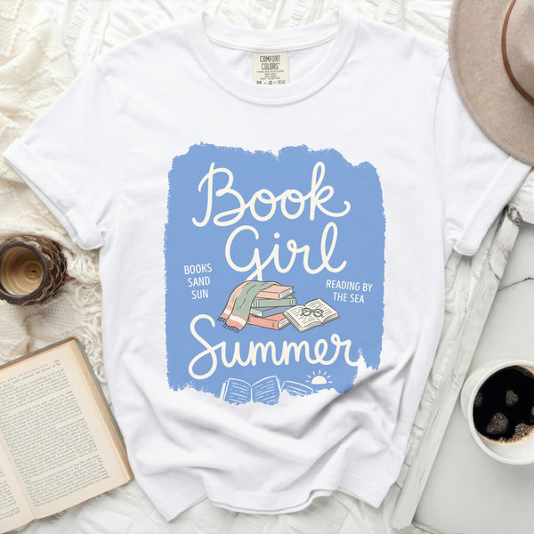 Book Girl Summer Reading Tee in White