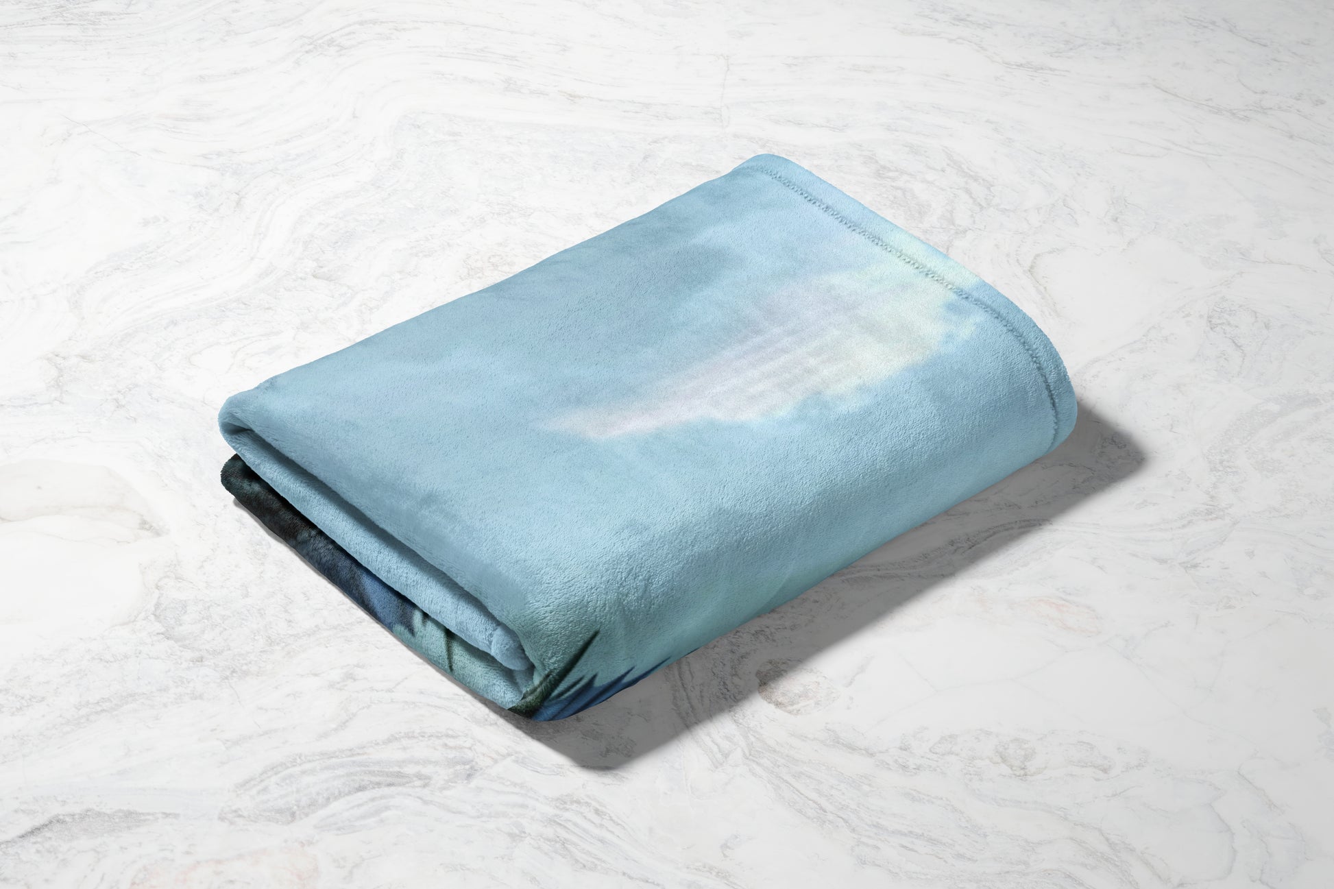 Cozy Blue Cloud Design Folded Blanket Product