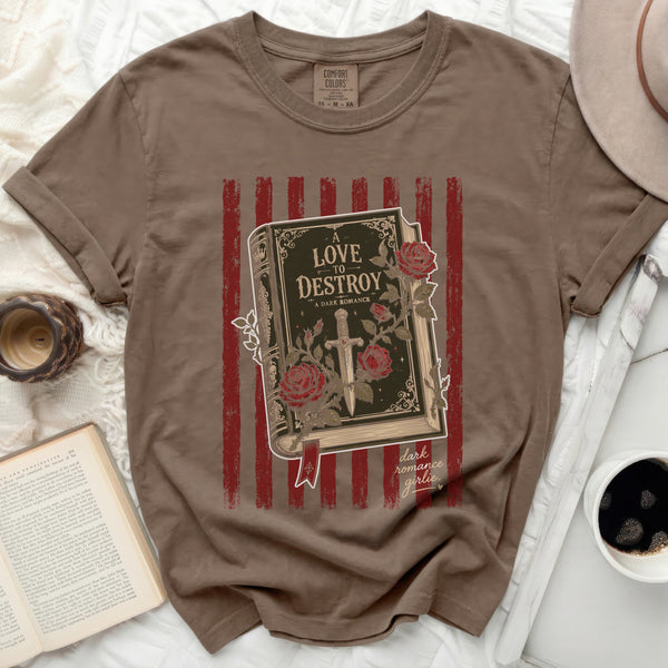 A Love To Destroy Book Tee in Espresso