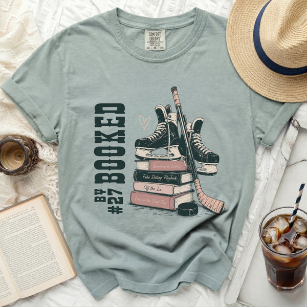 Booked for Hockey Romance Tee in Bay