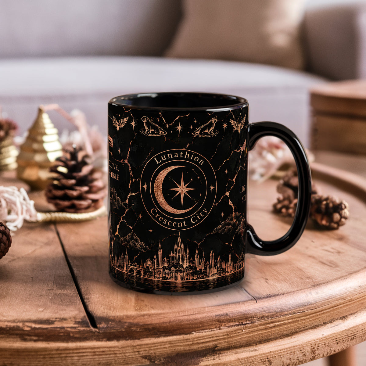 Crescent City Black & Rose Gold Mug