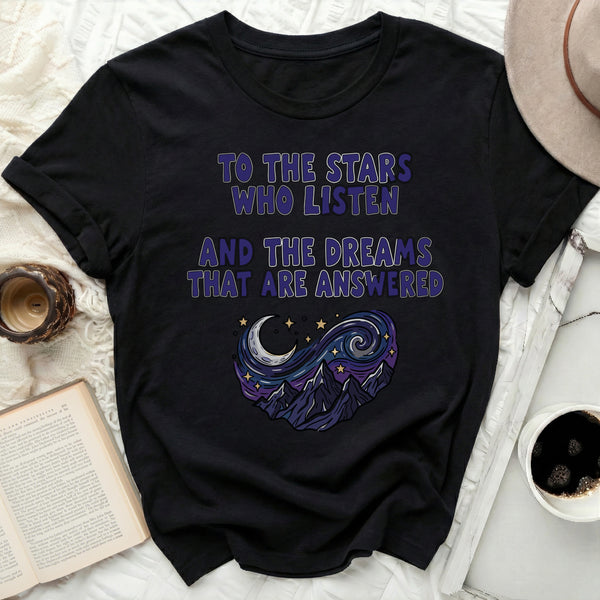 ACOTAR Swirling Dreams Mountain Tee in Black