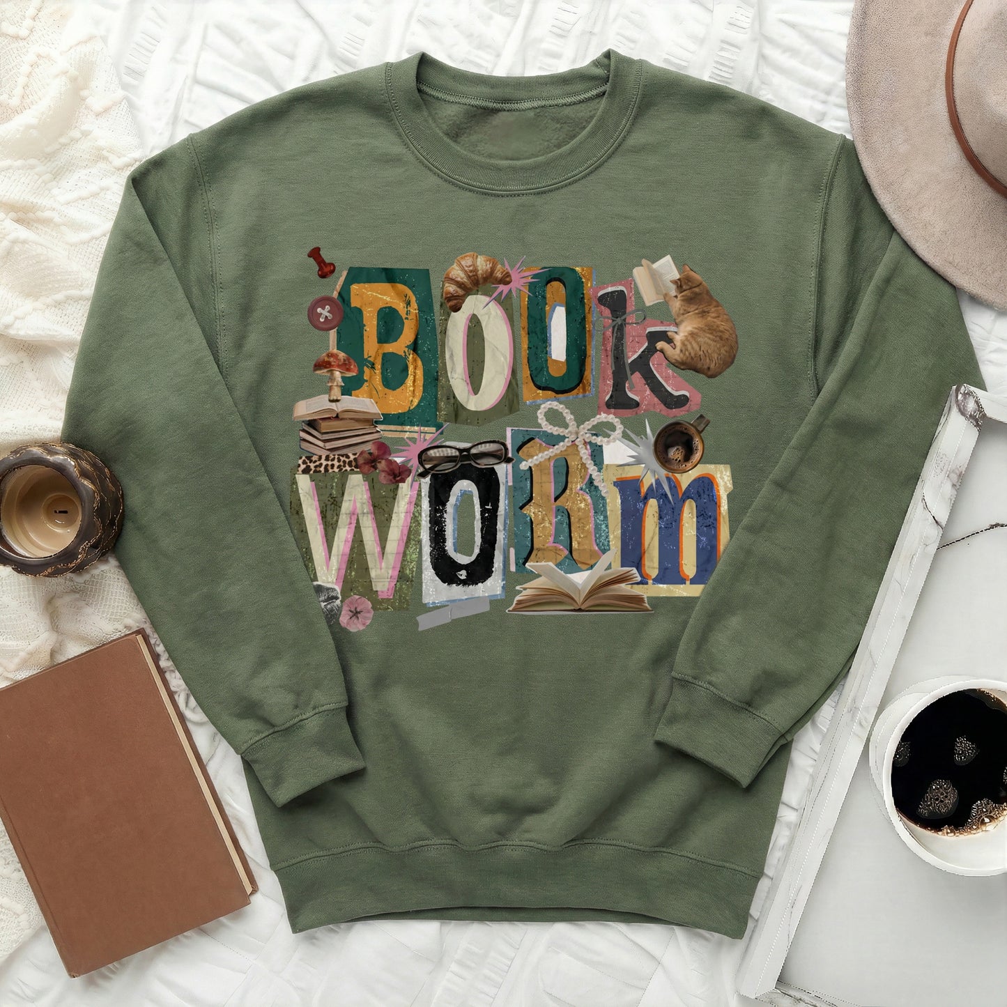 Quirky Bookworm Design Sweatshirt for Book Lovers