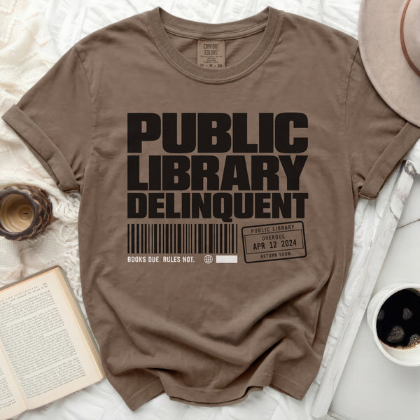 Library Delinquent Tee in Espresso