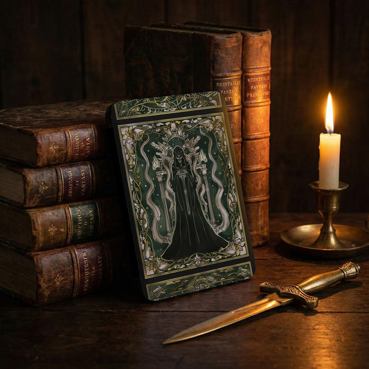 Dark Skeleton Grim Reaper Green Gold Ornate Artwork product type