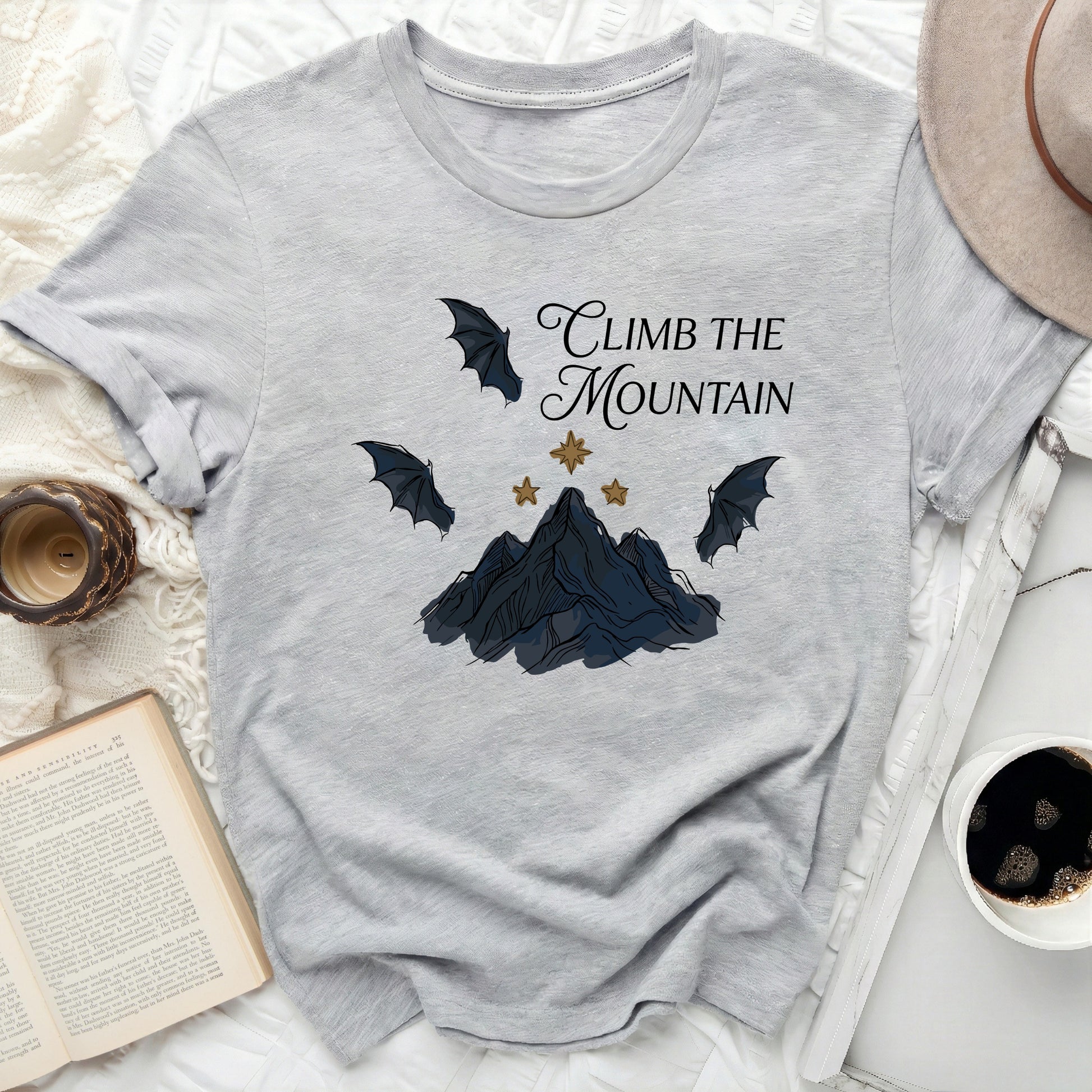 Climb The Mountain Bats Stars Graphic T-Shirt product type