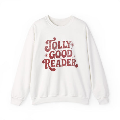 Jolly Good Reader Graphic Print Cozy Casual Sweatshirt