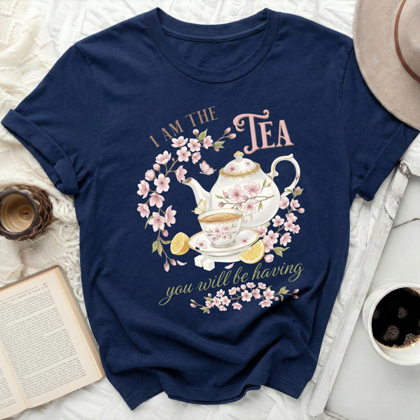 I Am The Tea Tee in Navy