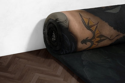 Fantasy Dragon Art Rolled Out Decor Piece