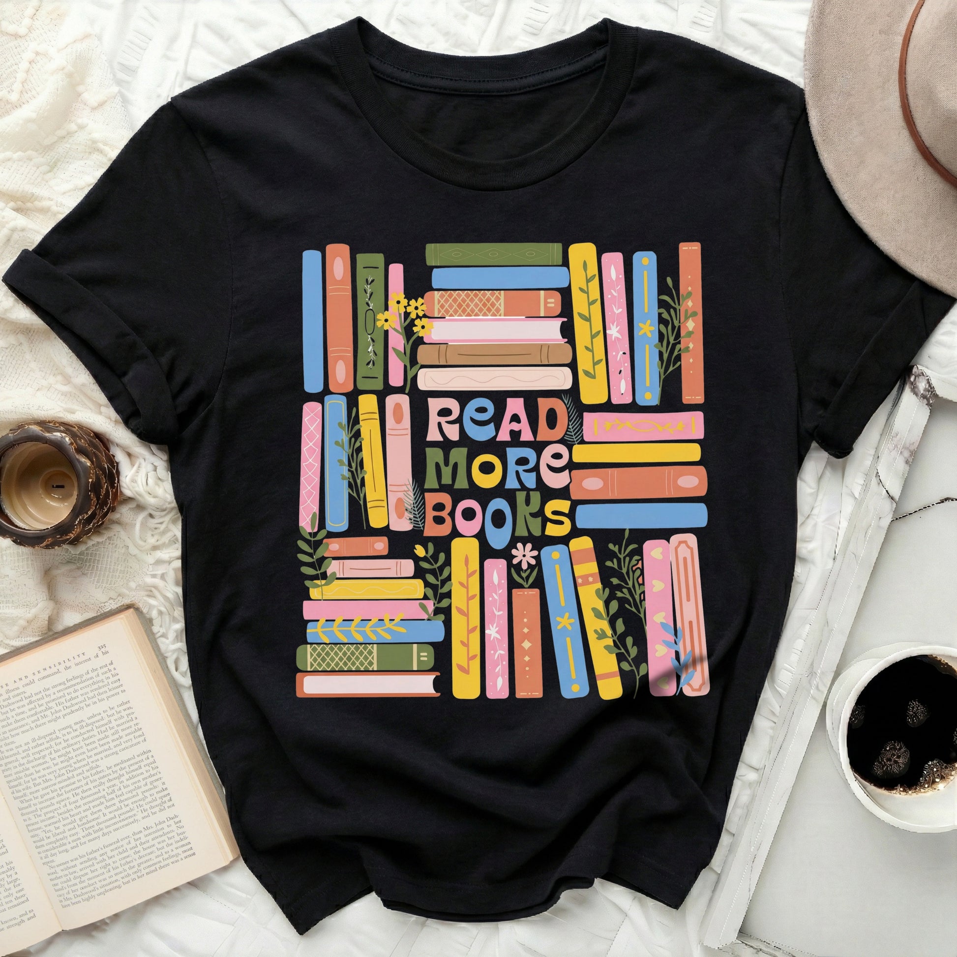 Read More Books Graphic Design Black T-Shirt