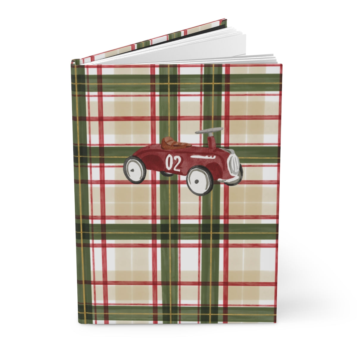 Vintage Plaid Car Theme Hardcover Journal