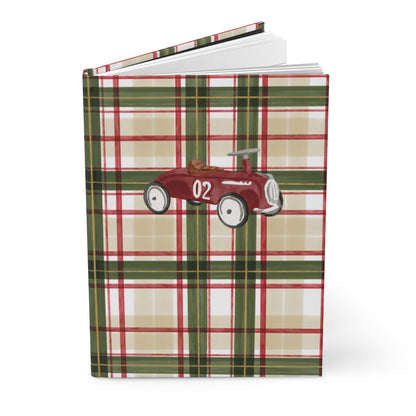 Vintage Plaid Car Theme Hardcover Journal