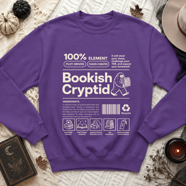 Bookish Cryptid Plot Driven Sweatshirt in Purple