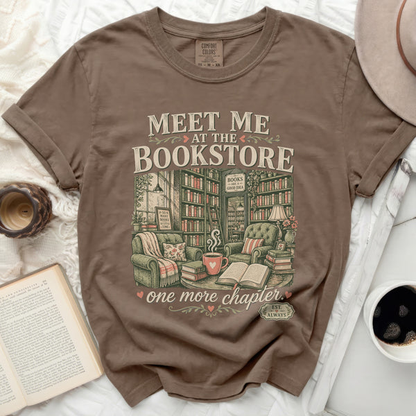 Meet Me At The Bookstore Tee in Espresso